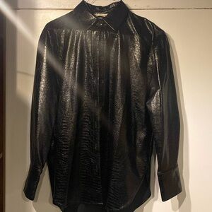 Faux alligator blazer